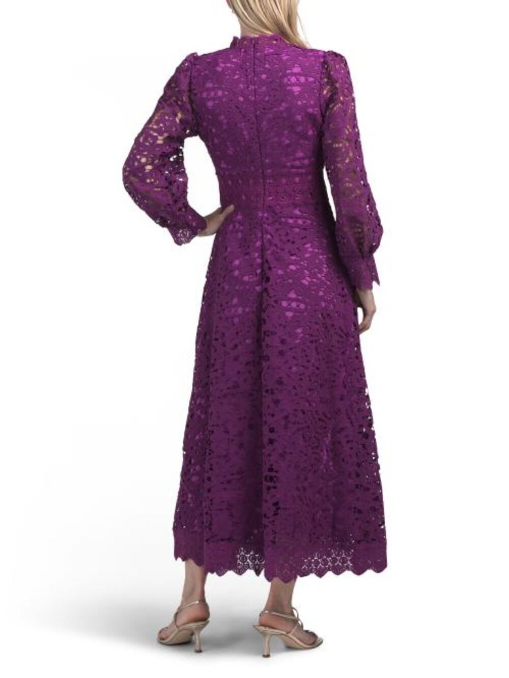 DALIA MACPHEE Long Sleeve Lace Midi Dress - Picture 2 of 6